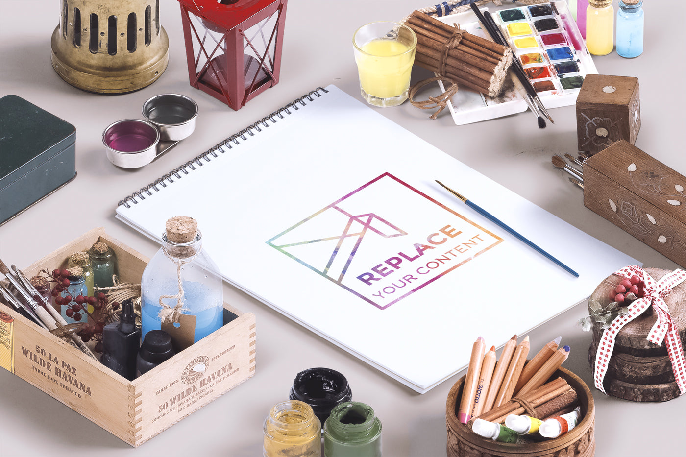 Download Free Isometric Art Equipments Mockup Scene Pack ...