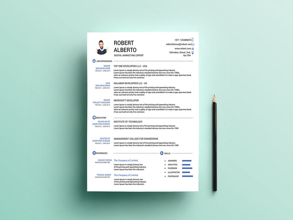 Download Free Resume Templates In Illustrator Ai Format Creativebooster