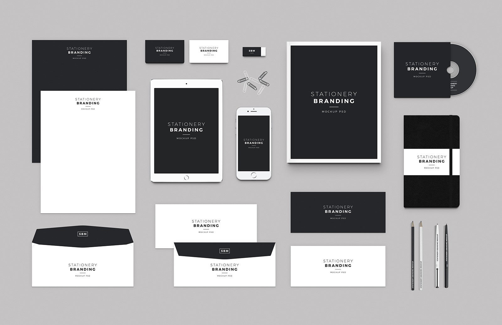 Download Free Clean Stationery Branding Pack Mockup Creativebooster PSD Mockup Templates