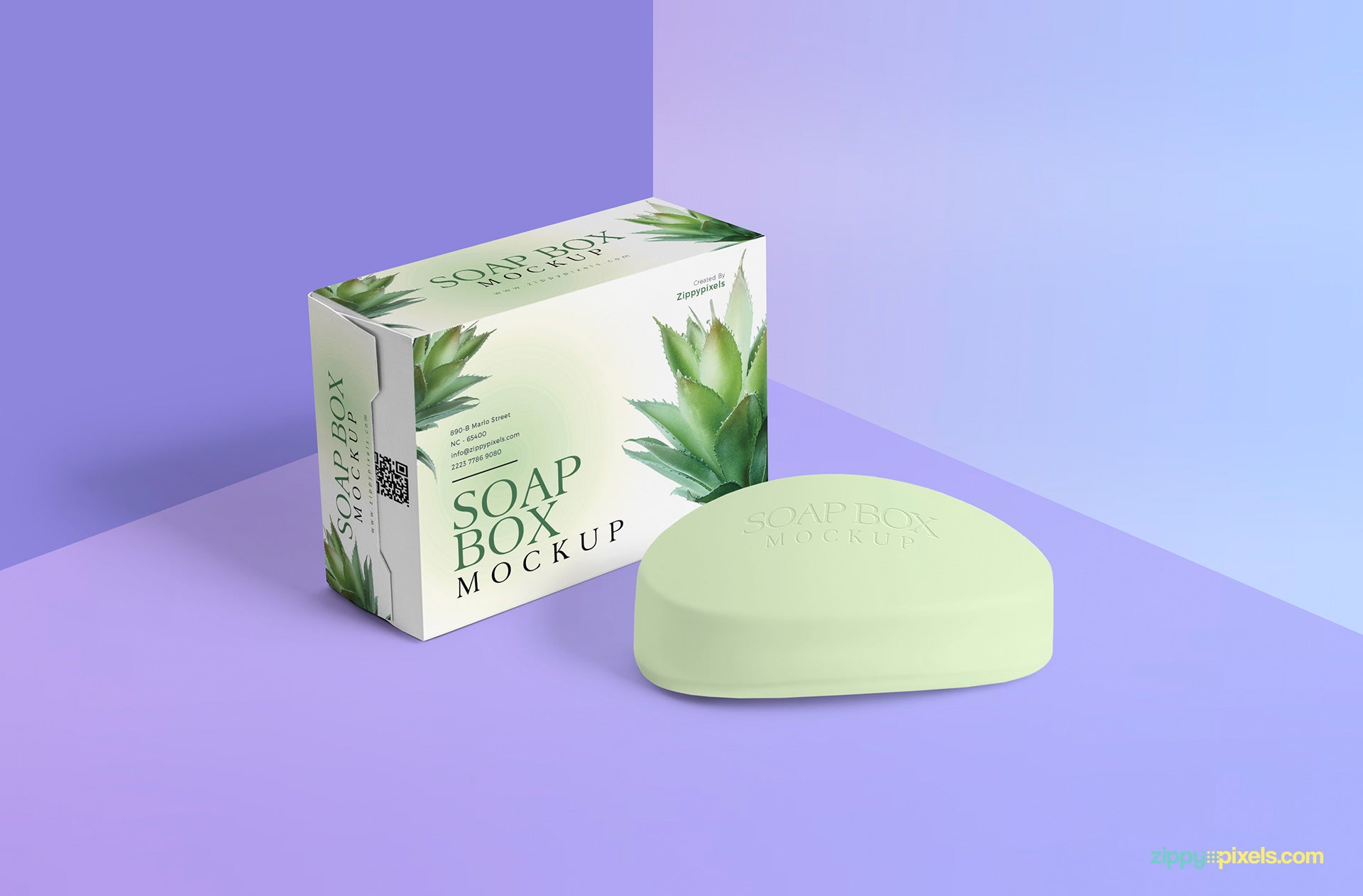 Download Free Packaging Box and Soap Mockup - CreativeBooster