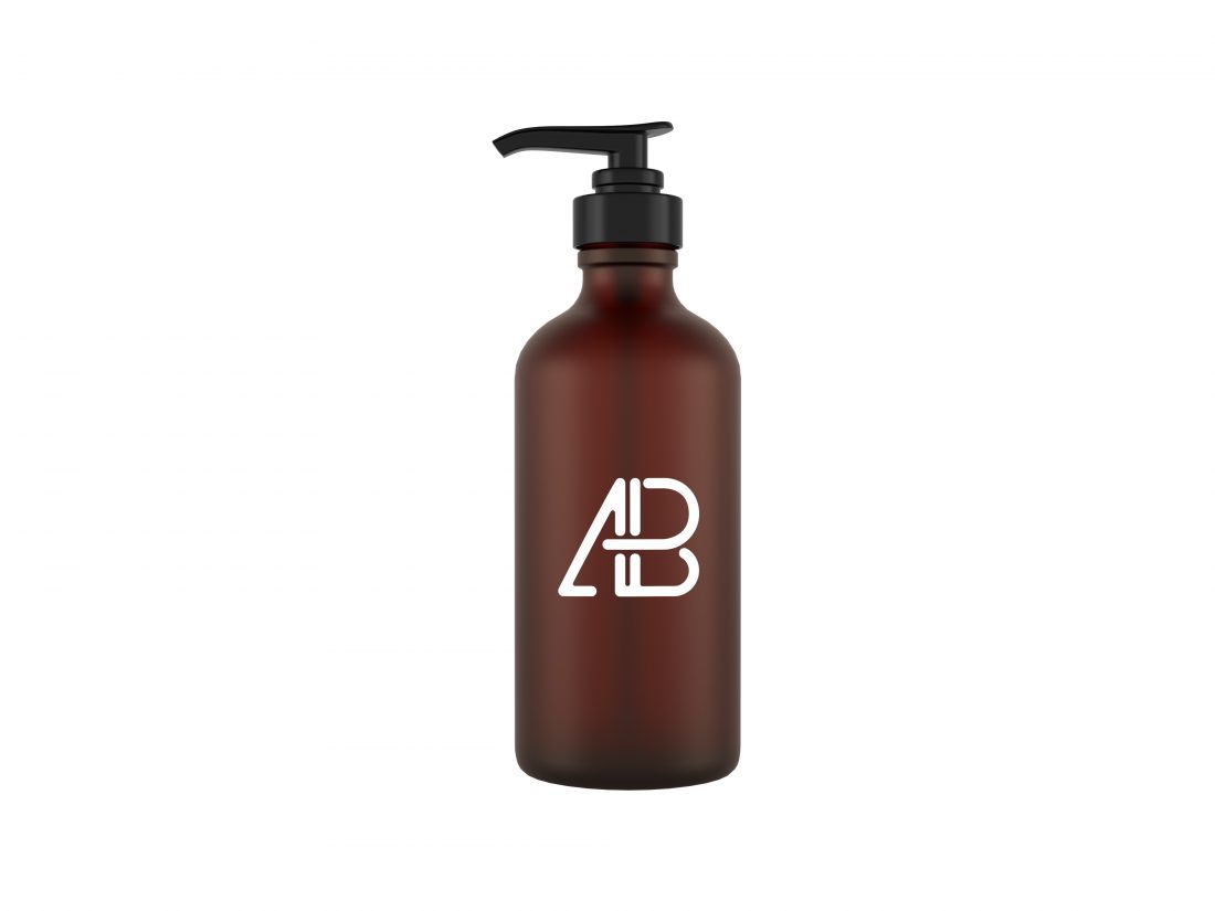 Download Free Glass Cosmetic Pump Bottle Mockup - CreativeBooster