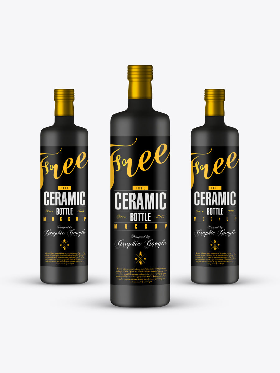 Download Free Black Ceramic Bottle Psd Mockup Creativebooster