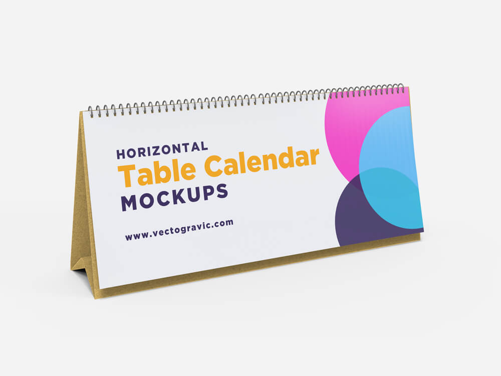 Download Free Horizontal Table Calendar Mockups Creativebooster PSD Mockup Templates