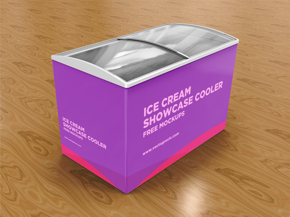Download Free Ice Cream Showcase Cooler Mockup Creativebooster