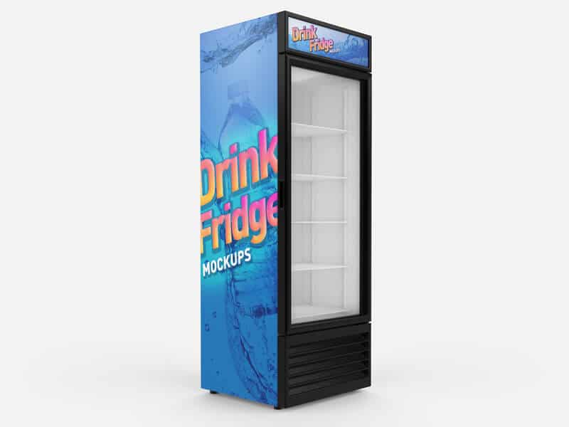 Download Free Drink Fridge Refrigerator Mockups - CreativeBooster