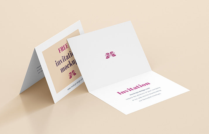 Download Free 4 X White Invitation Card Mockups Creativebooster