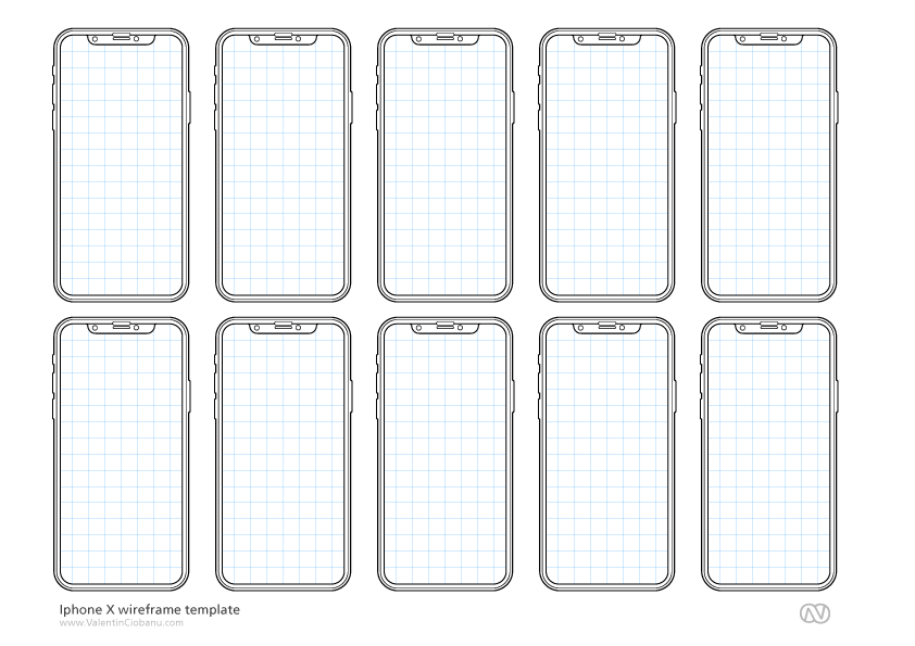 Download Free Iphone X Wireframe Mockup Template Creativebooster