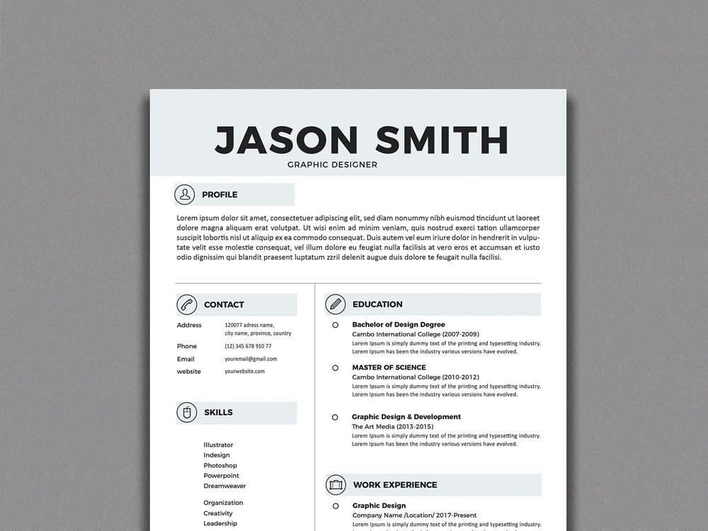 adobe illustrator resume templates