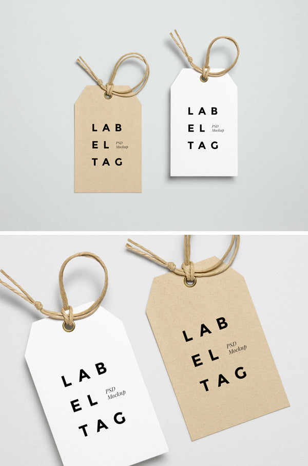 Download Free Outstanding Label Tag PSD MockUp - CreativeBooster