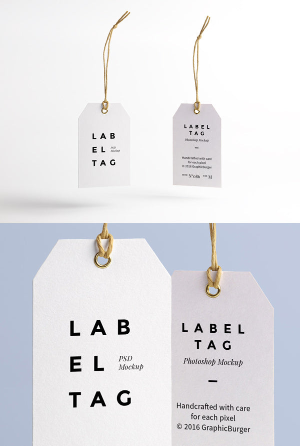 Download Free White Label Tag PSD MockUp - CreativeBooster
