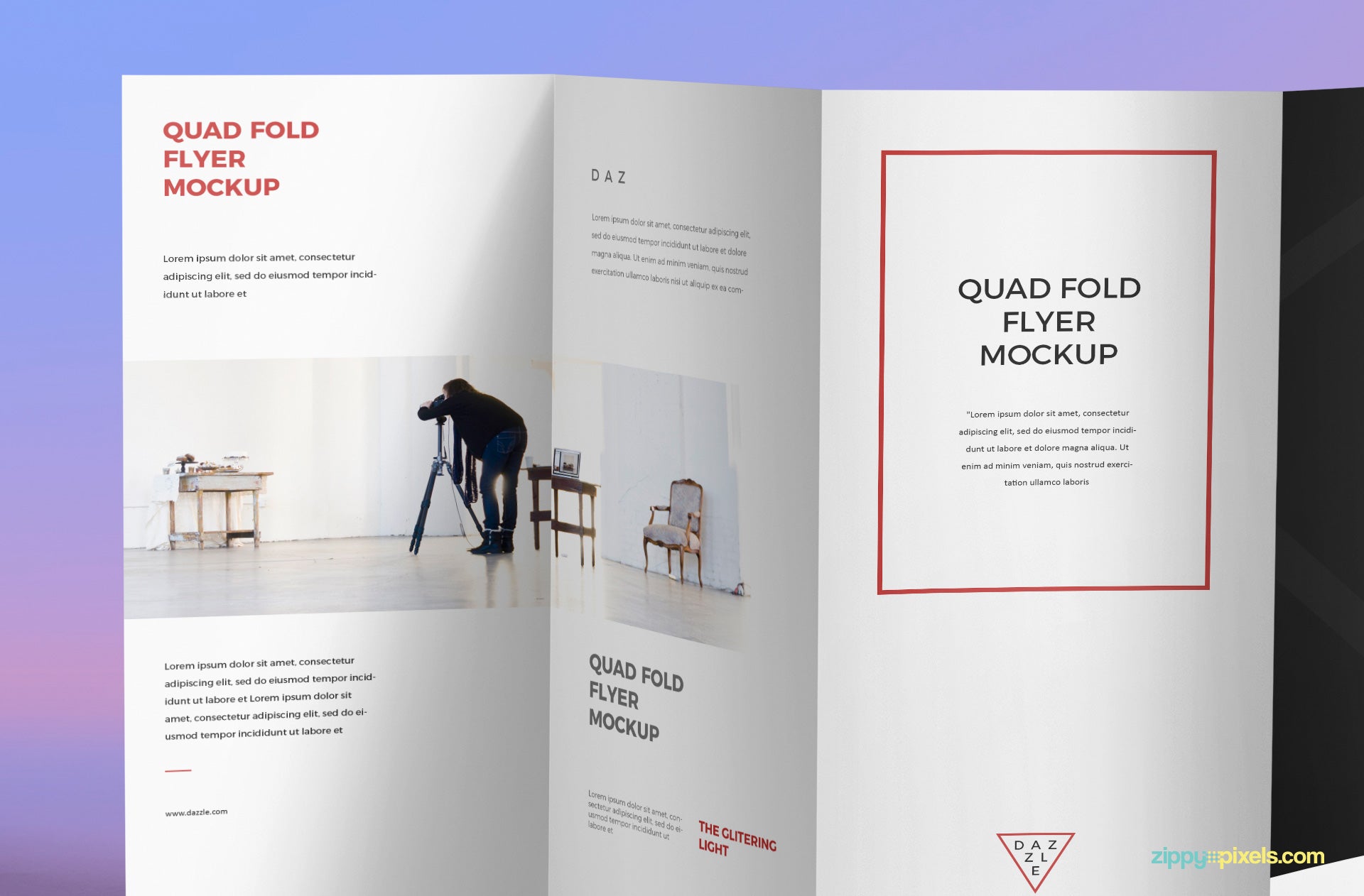 Download Free 4-Fold Brochure PSD Mockup - CreativeBooster