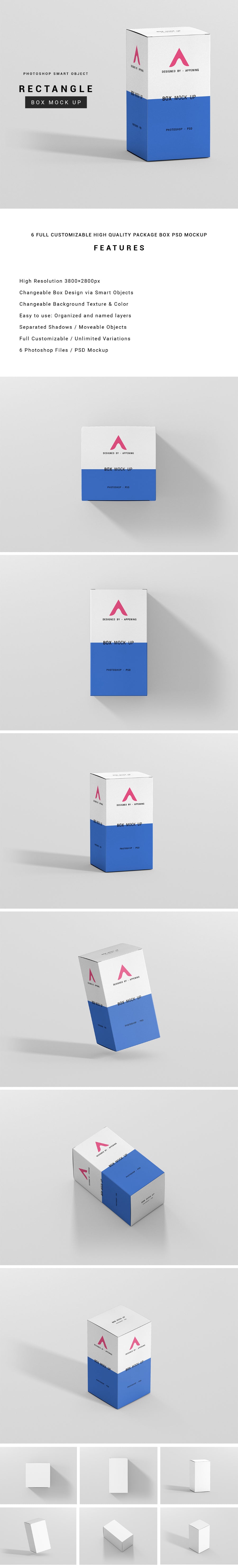 Download Free Huge Set of Clean Rectangle Packaging Boxes PSD Mockup - CreativeBooster