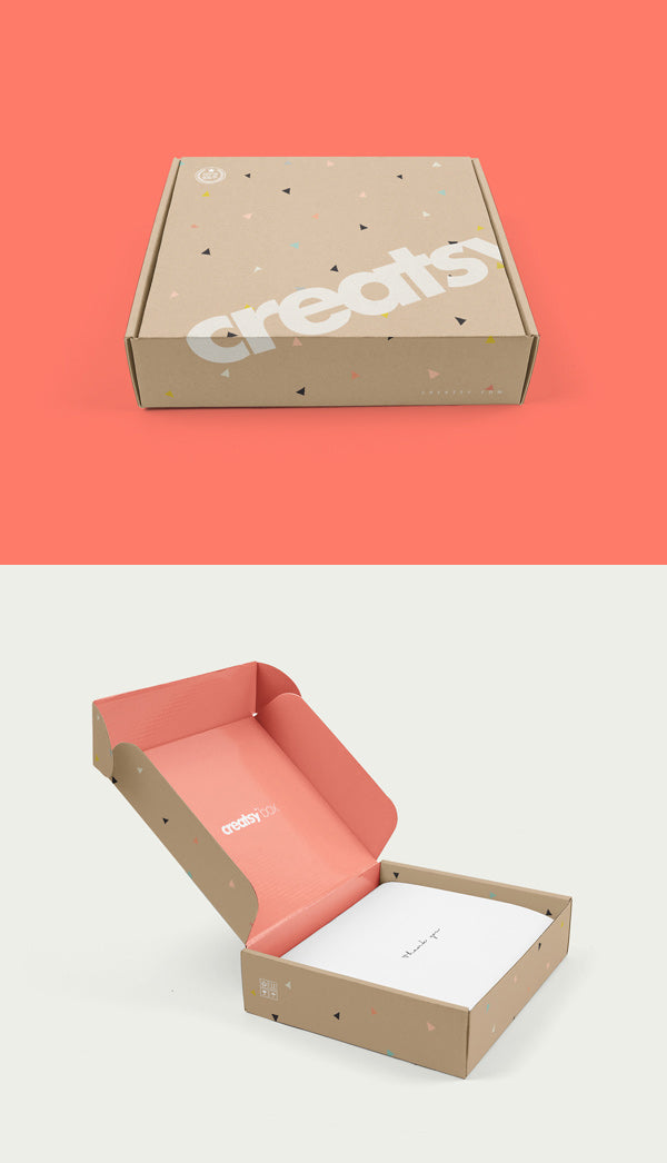 Download Free Cardboard Mailing Box PSD MockUp - CreativeBooster