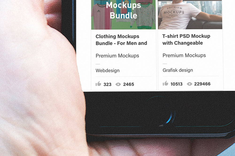 Download Free Man Holding iPhone 6 Mockup in a Hand - CreativeBooster