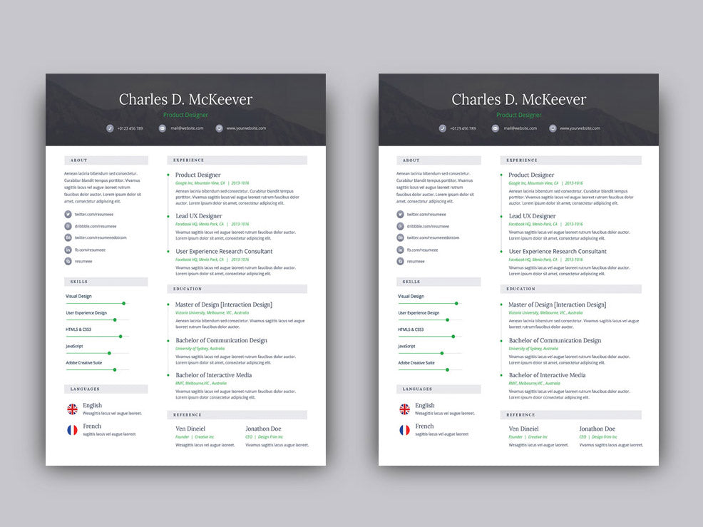 Free One Page Resume Cv Template For Job Seeker In Photoshop