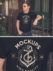 Download Free Men S Black T Shirt Mockup Creativebooster