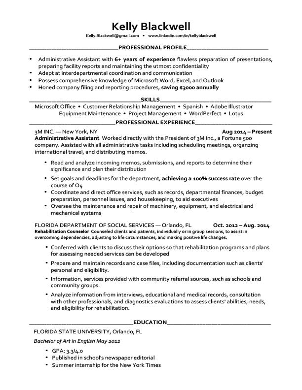 resume template mid career