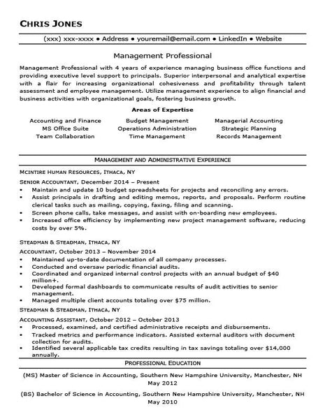 resume examples mid career