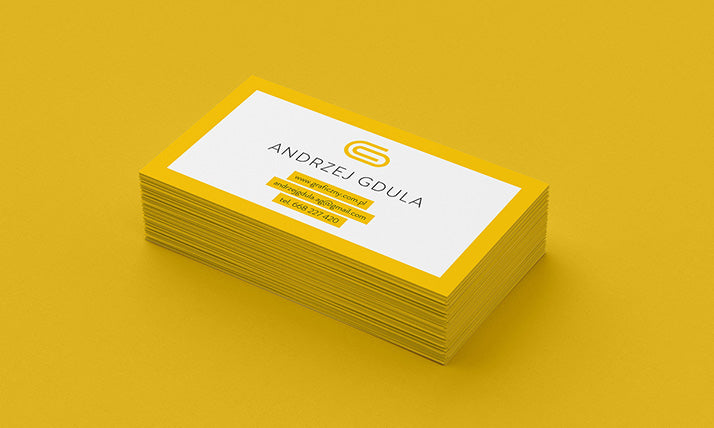 Download Free Business Card Mockups In A Yellow Background 4 Views Creativebooster