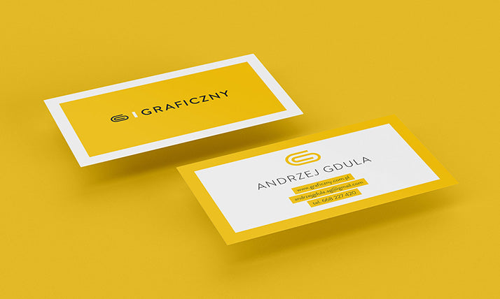 Download Free Business Card Mockups In A Yellow Background 4 Views Creativebooster