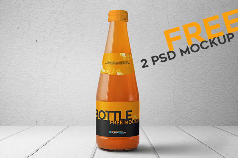 Download Free Juice Glass Bottle PSD Mockups - CreativeBooster