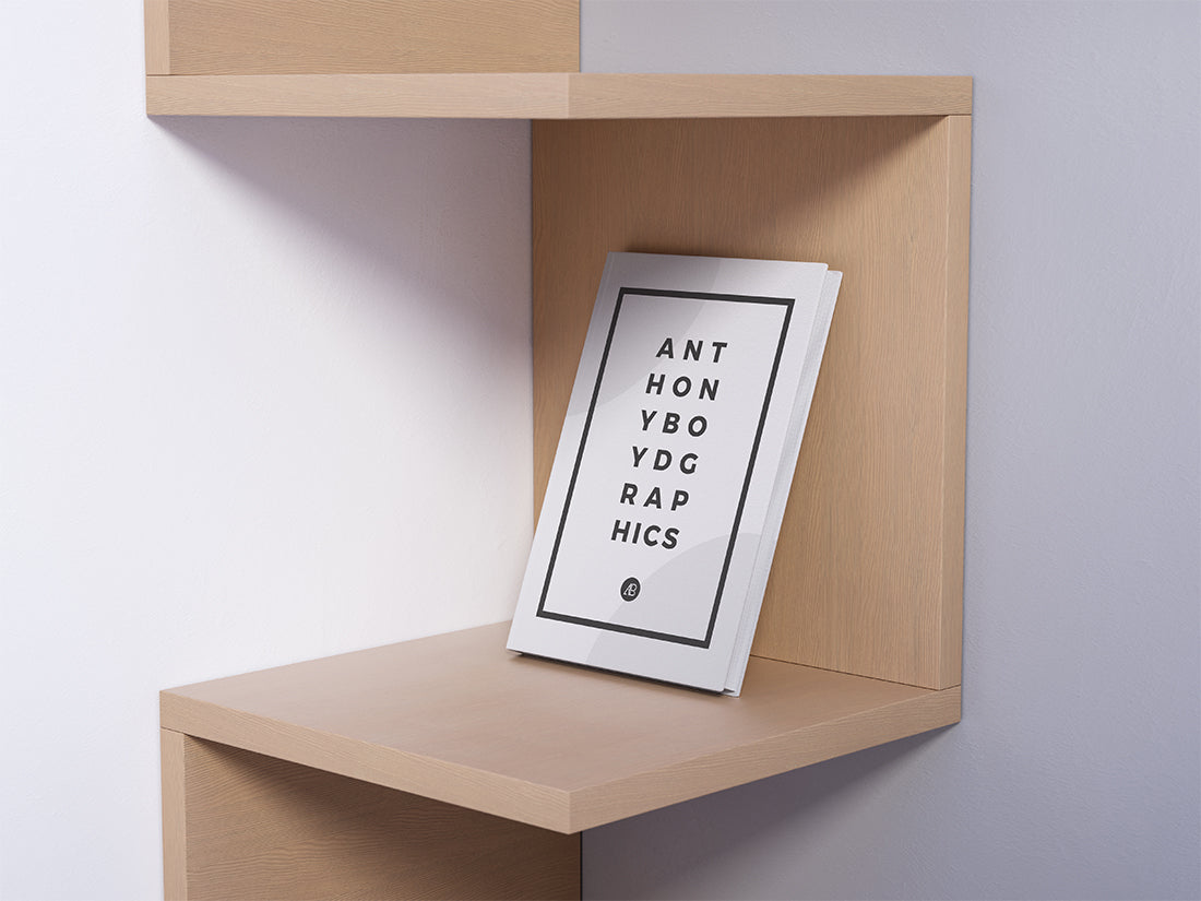 Download Free Modern Book In A Shelf Mockup Creativebooster