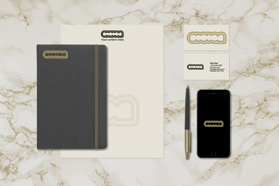Download Free Multipurpose Stationery Mockup With Marble Background Creativebooster