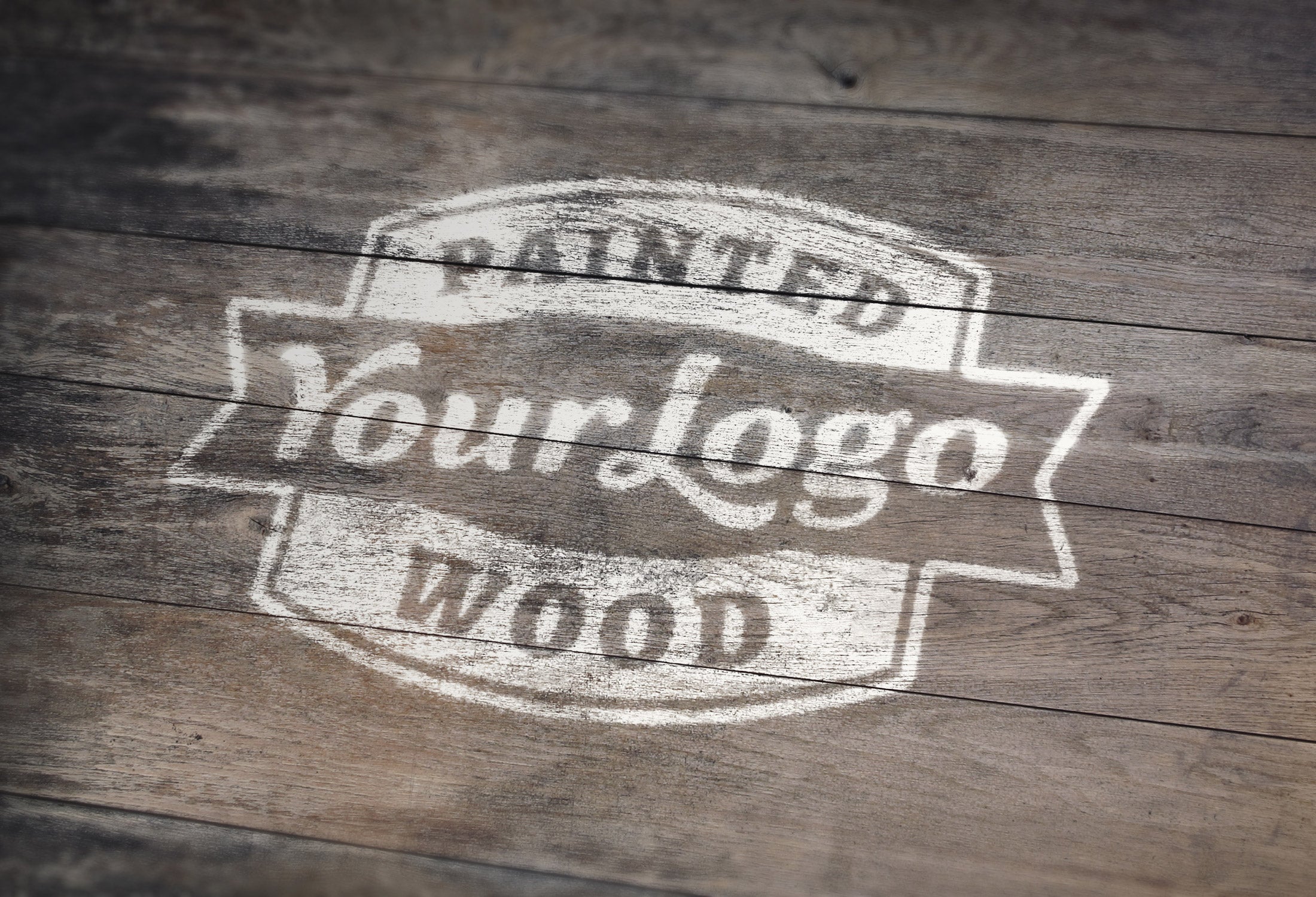 Download Free Wood Logo Mockup On Wooden Background Creativebooster