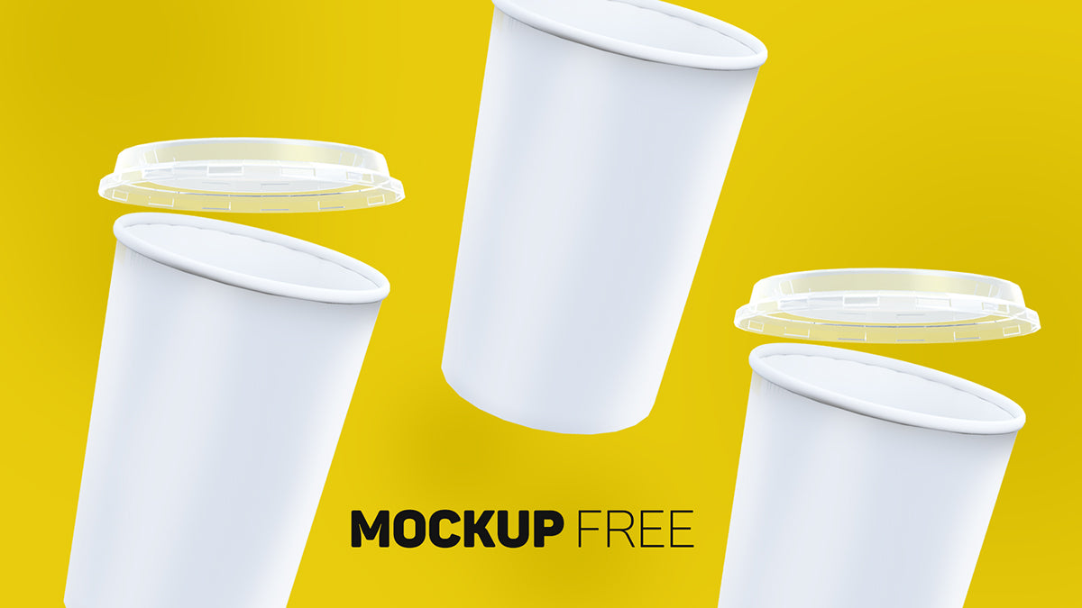 Download Free Empty Ice Cream or Coffee Paper Cup Mockup - CreativeBooster