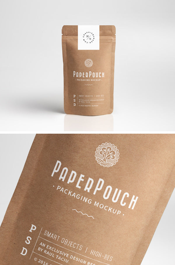 Download Free Real Paper Pouch Packaging Mockup Creativebooster