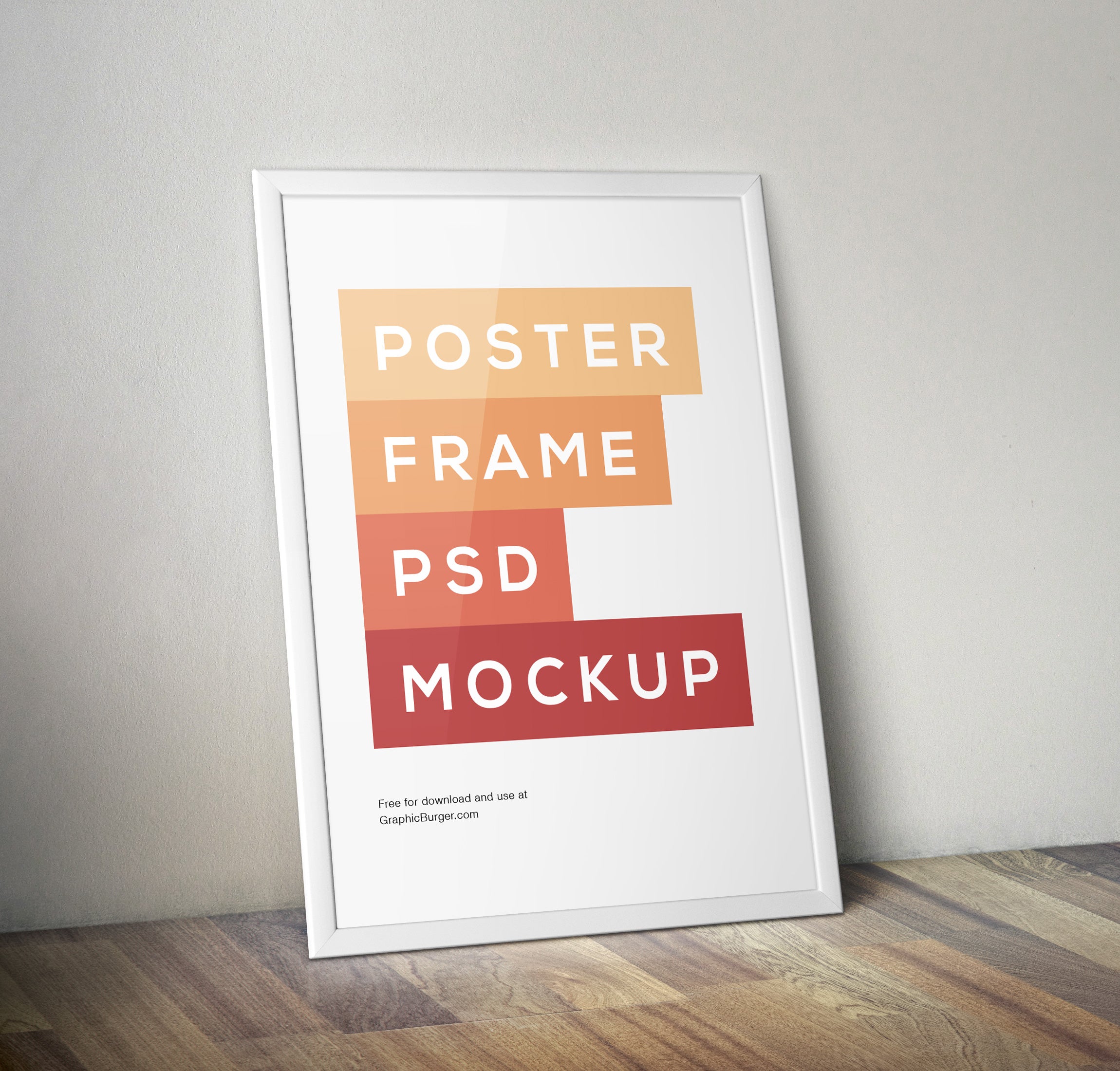 Free Poster Frame PSD MockUp CreativeBooster