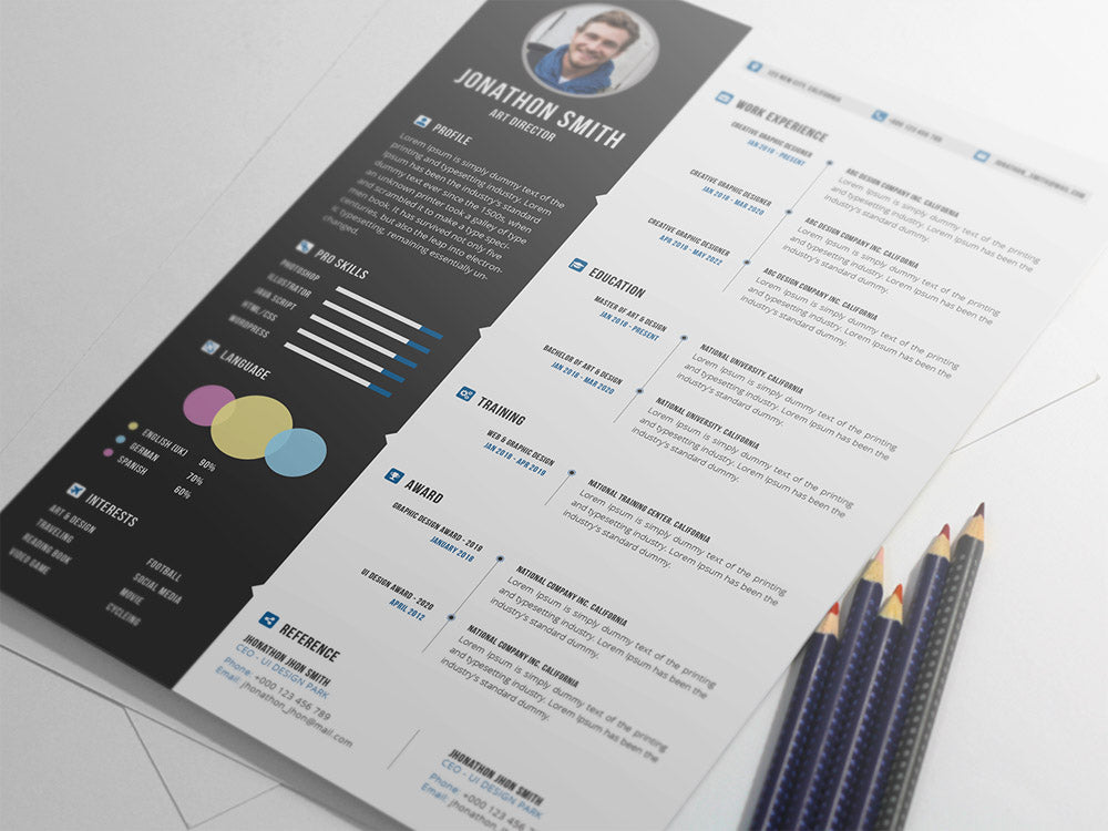 creative resume cv psd template free download