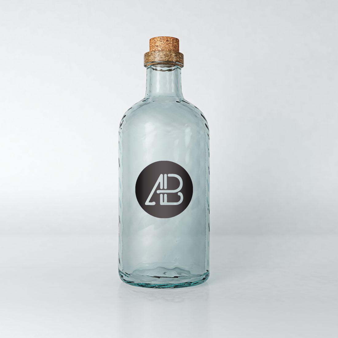 Download Free Realistic Glass Bottle Mockup - CreativeBooster