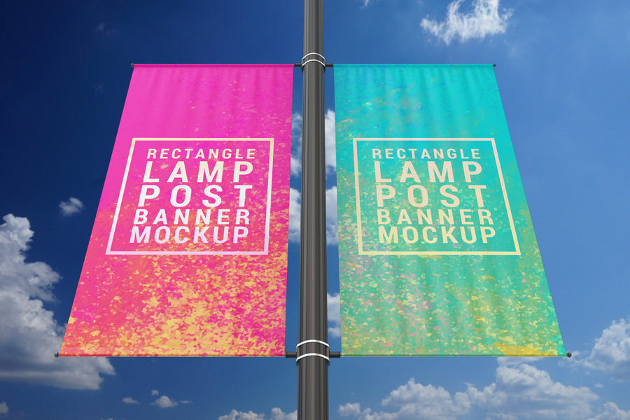 Download Free Rectangle Lamp Post PSD Mockup - CreativeBooster
