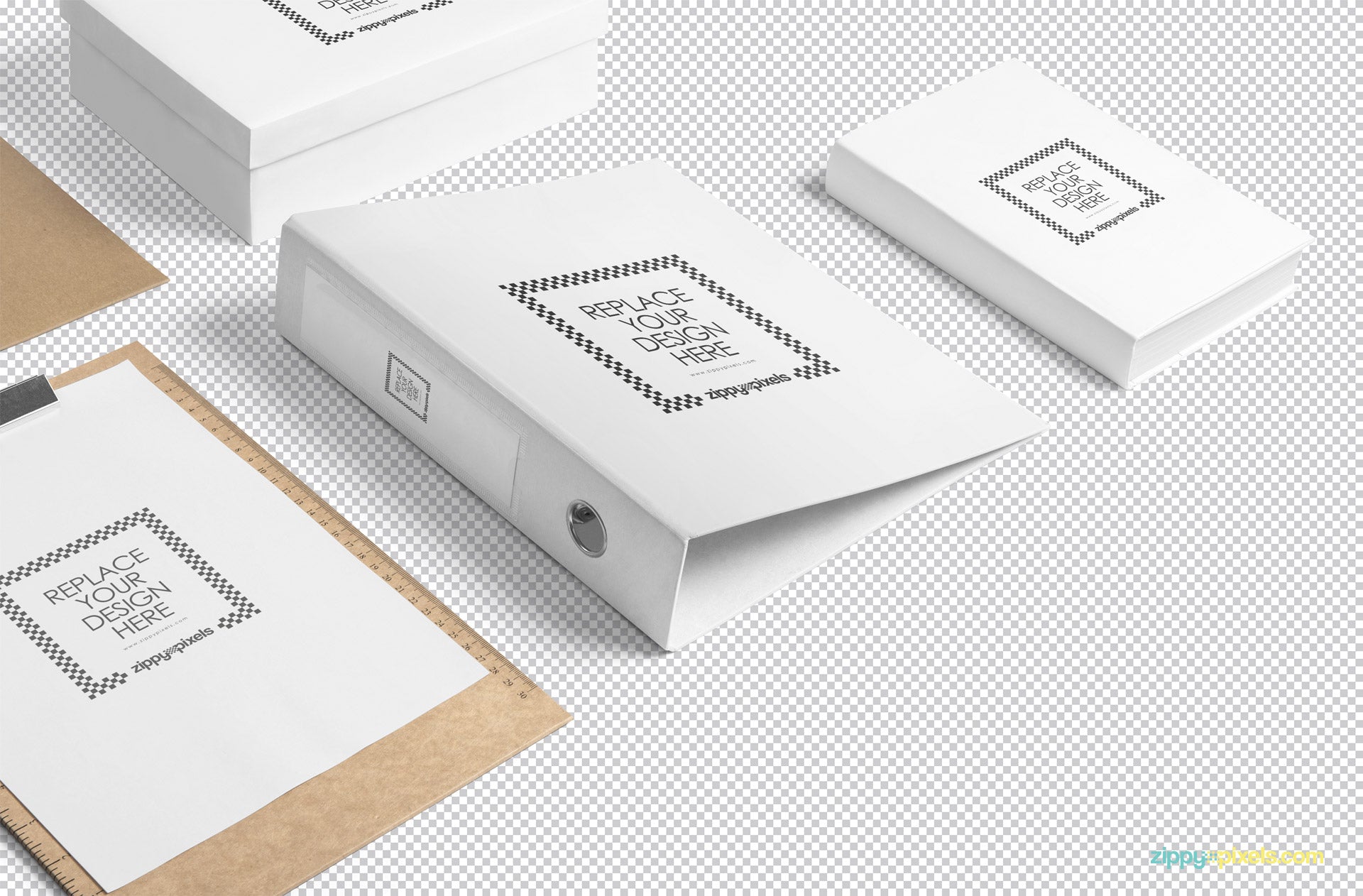 Download Free Box File Mockup Scene - CreativeBooster