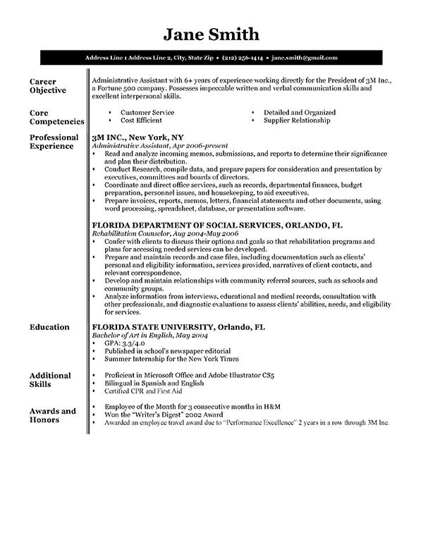 store executive resume format in word pdf