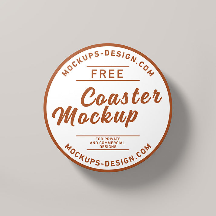 Download Free Round Coster Business Label Mockup - CreativeBooster