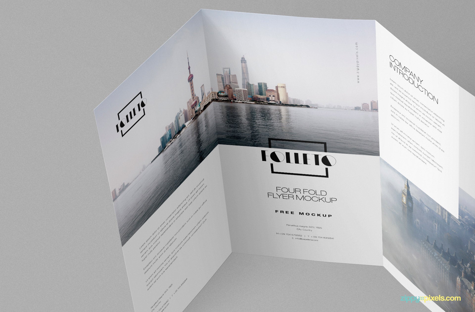 Download Free Photo Realistic Folded Brochure Mockup Creativebooster