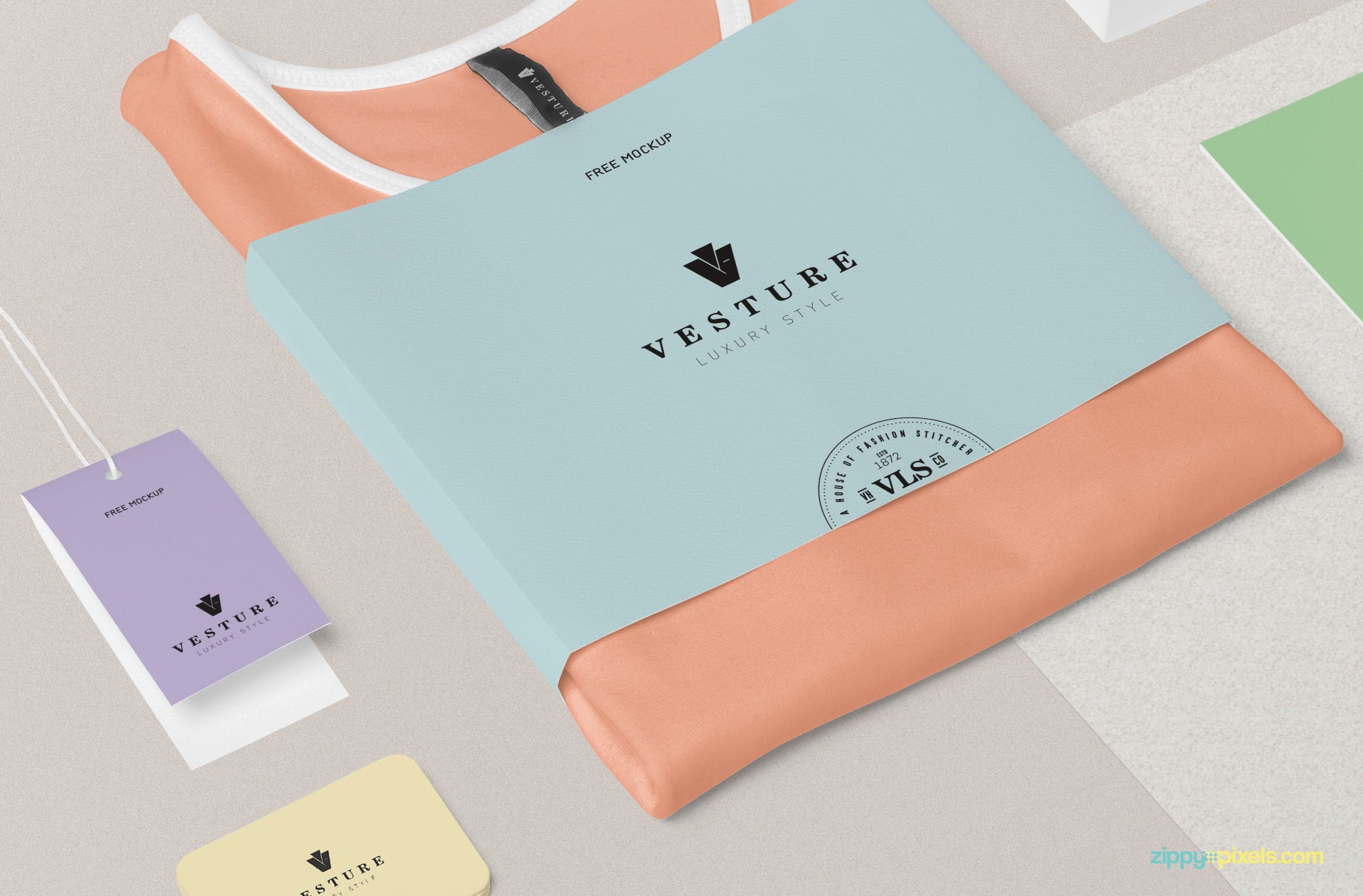 Download Free Fashion Branding Mockup Scene - CreativeBooster