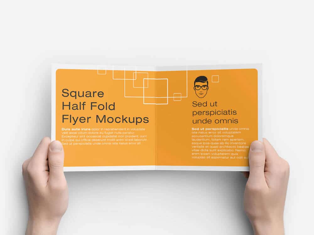 Download Free Square Half Fold Brochure Mockups Creativebooster