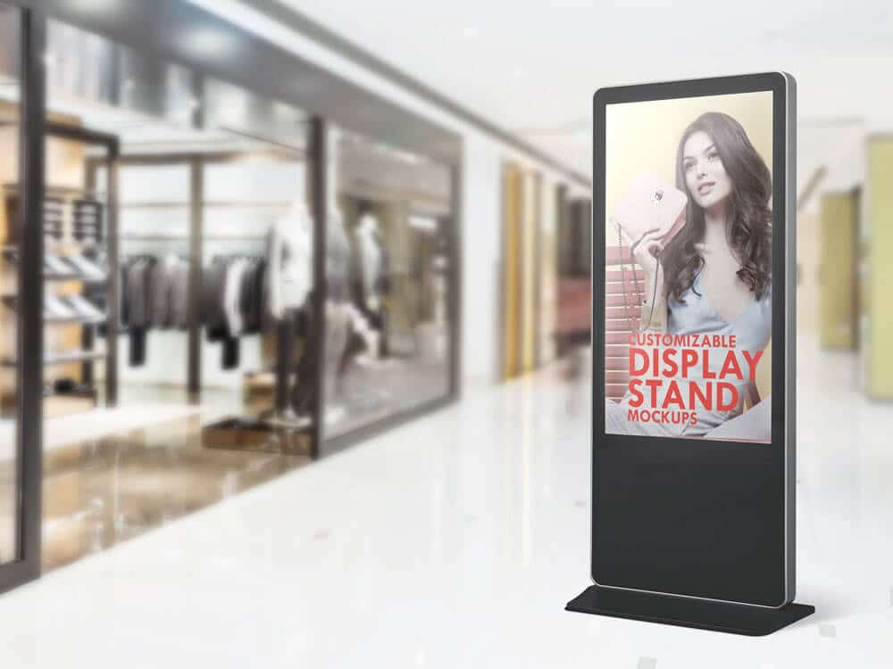 Download Free Stand Display Sign Mockup Creativebooster