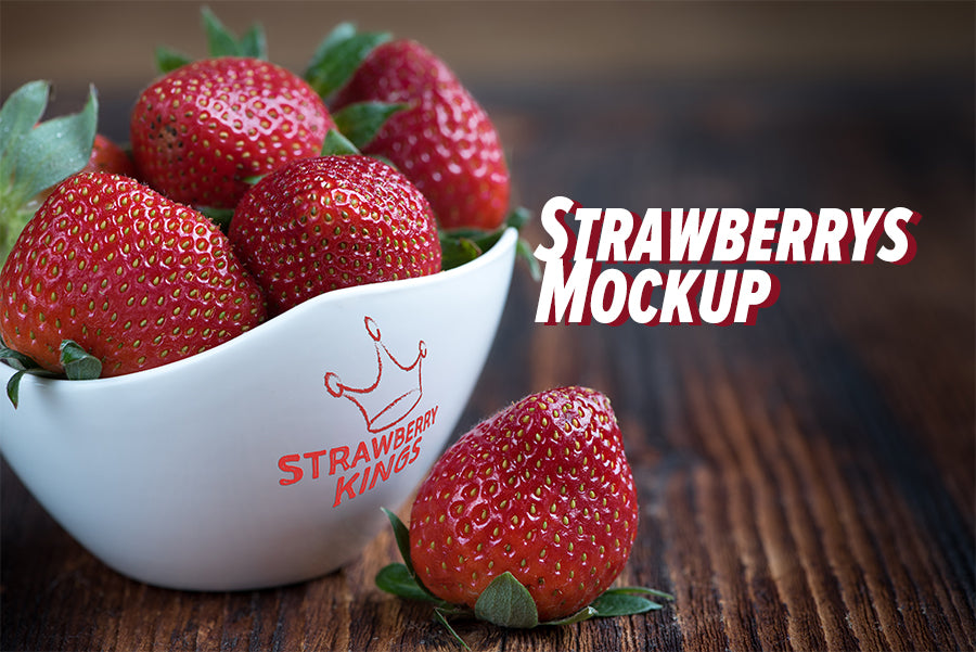 Download Free Strawberry S In A White Bowl Mockup Creativebooster
