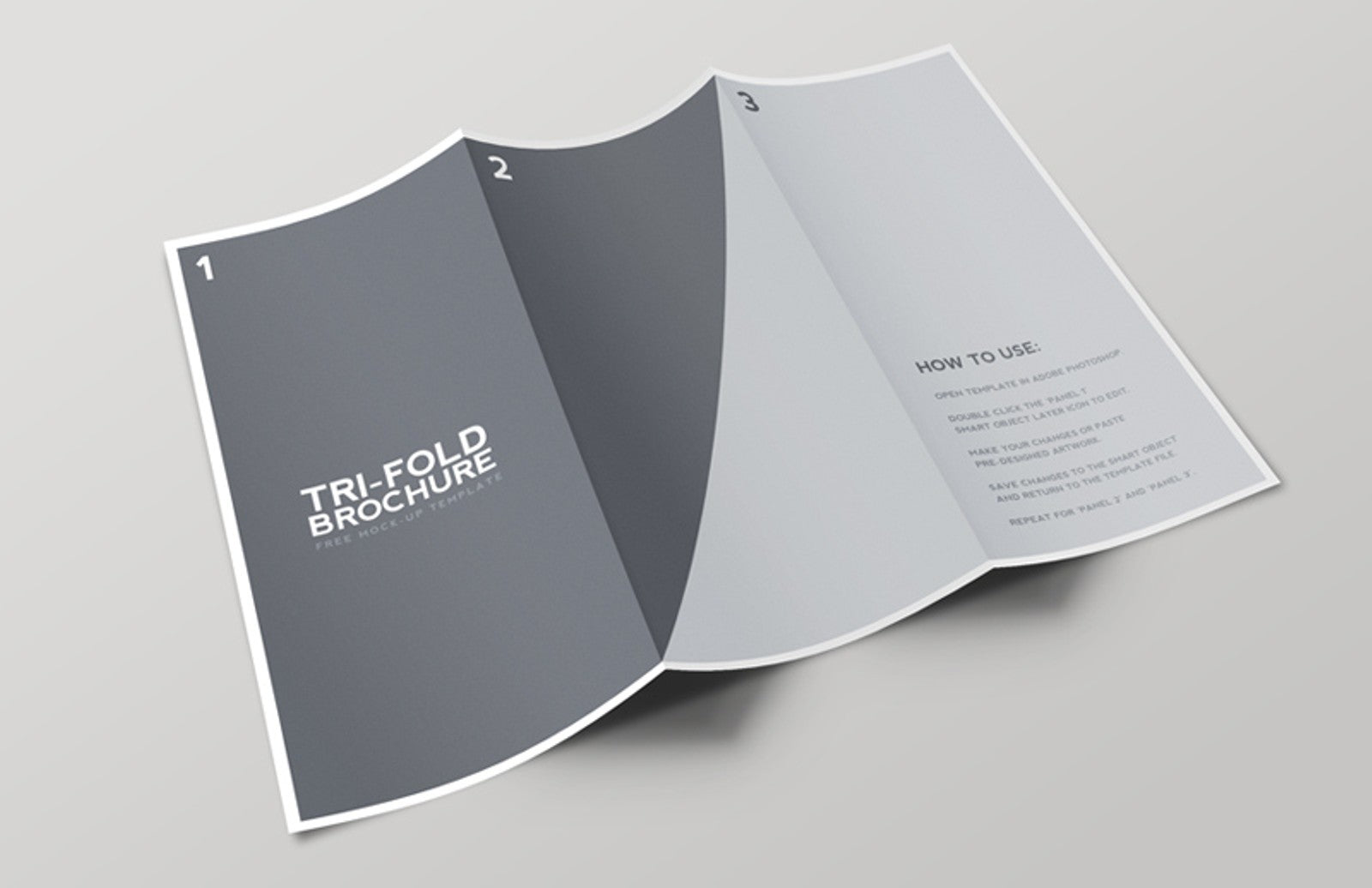 Download Free Tri Fold Brochure Mockup Template - CreativeBooster PSD Mockup Templates