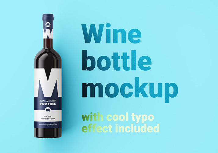 Download Free Ultra Clean Wine Bottle Mockup Front Or Top View Creativebooster