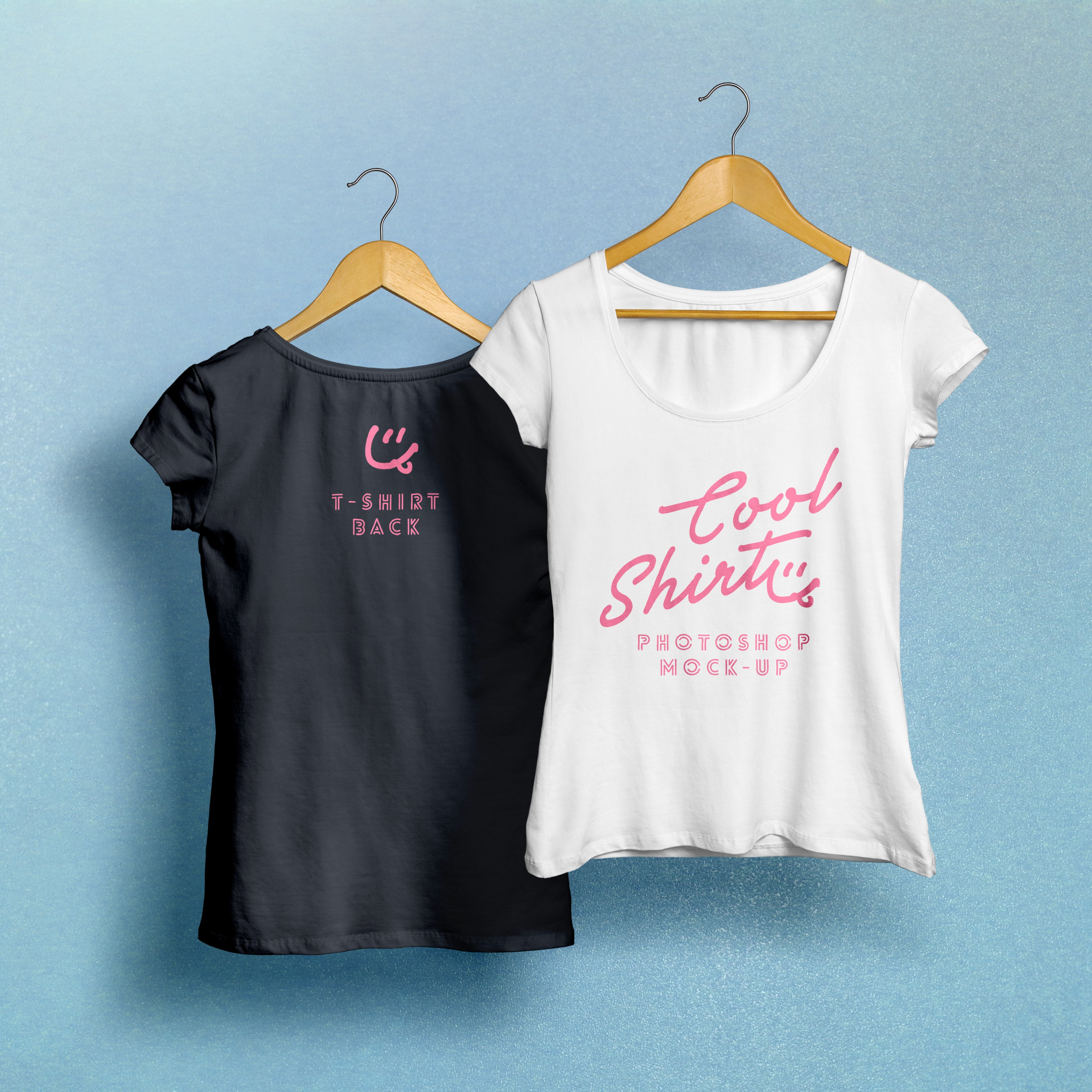 Free Woman T-Shirt MockUp PSD Hanging - CreativeBooster