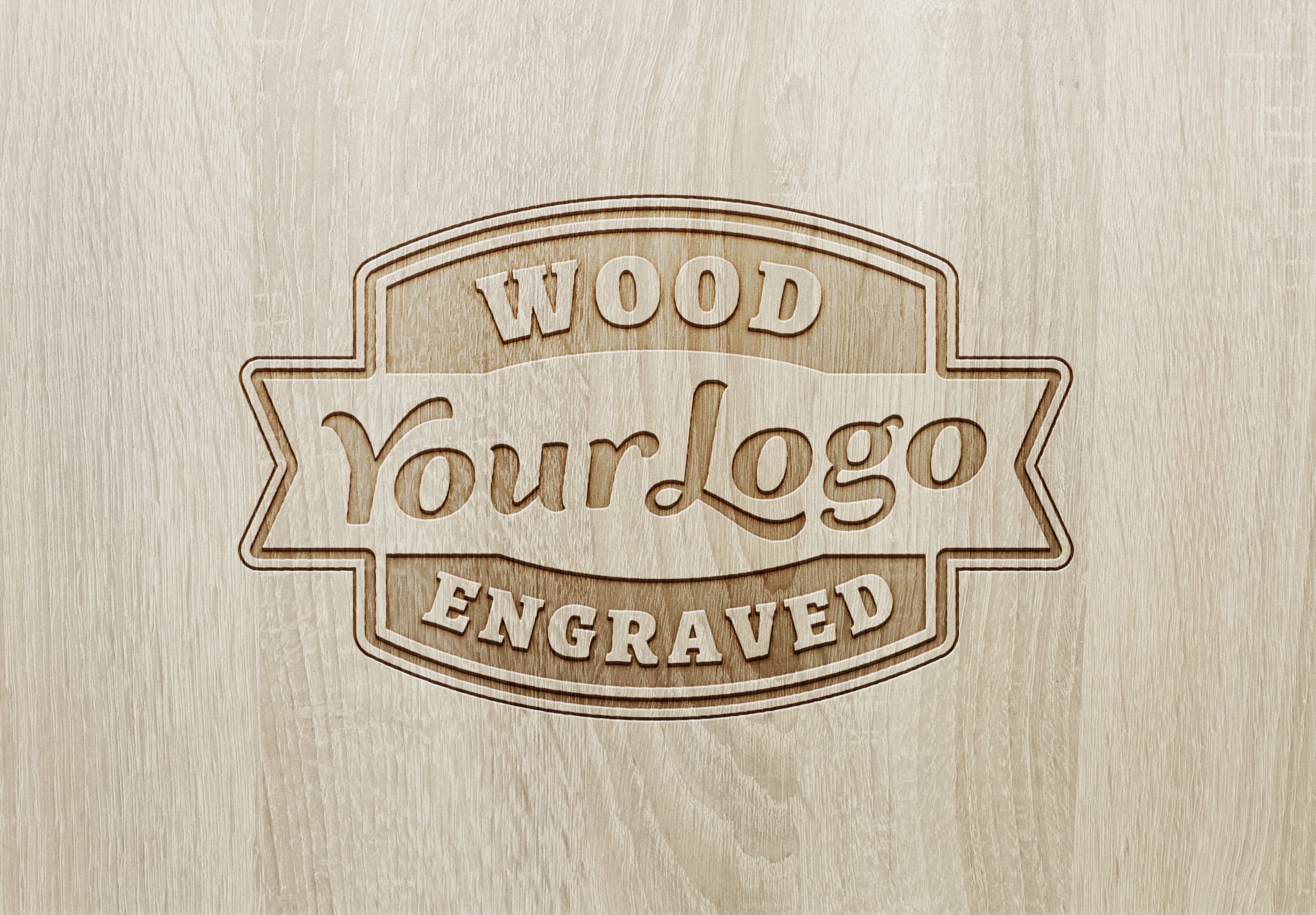 Download Free Authentic Wood Engraved Logo MockUp - CreativeBooster