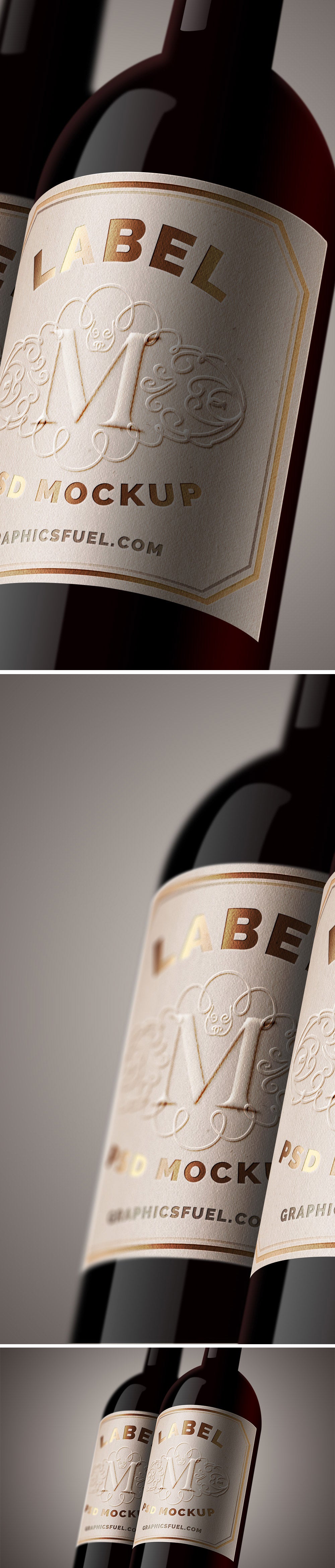 Download Free Wine Bottle Close Up Label Mockup Psd Creativebooster