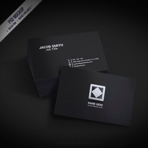 Download Free Black Business Card Mockup Set Creativebooster Yellowimages Mockups