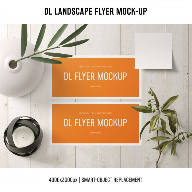 Download Free Dl Landscape Flyer Invitation Mockup Creativebooster
