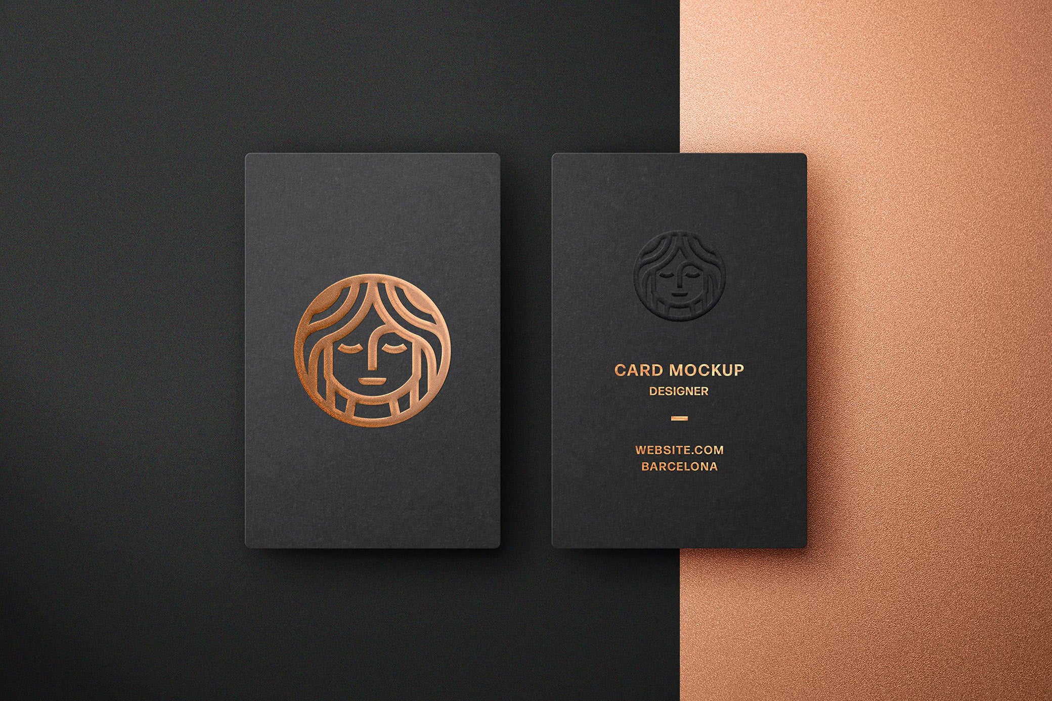 Free Foil Embossing Business Card Mockup PSD - CreativeBooster